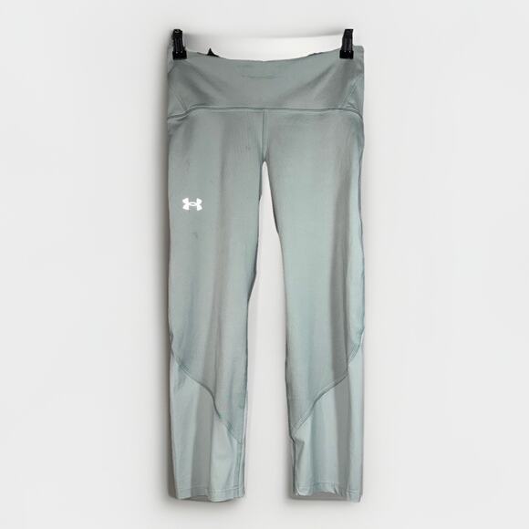 NWT Under Armour Women's Size Medium Mid-Rise Compression Cropped Mint Green UA - Picture 1 of 6